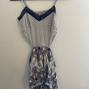 b.original Spaghetti Strap Open Back Romper, Size Small